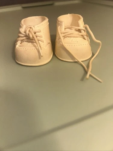 Vintage 80’s Cabbage Patch Kid Baby Doll Replacement White Lace Up Dress Shoes