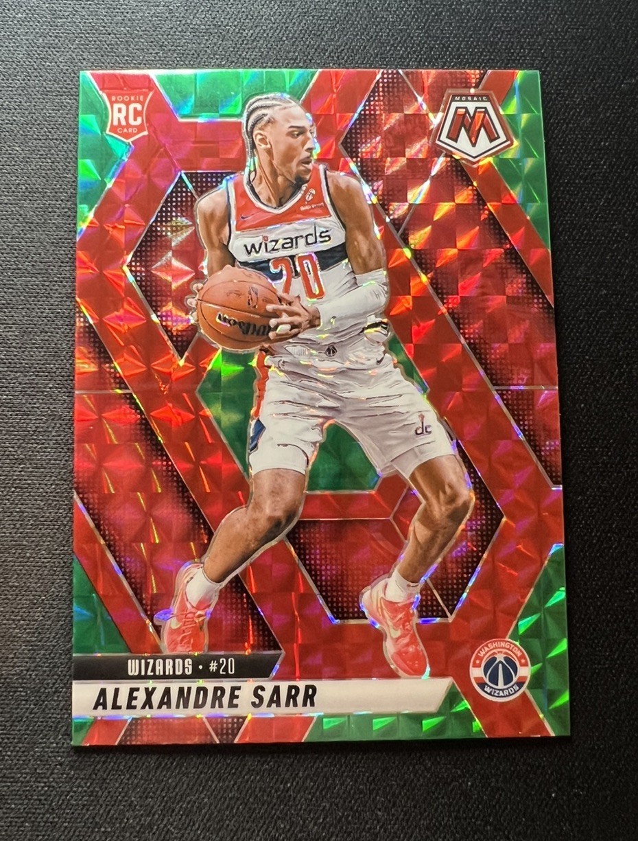 2024-25 Panini Mosaic Alexandre Sarr Choice Red Green Prizm Rookie #216 Wizards