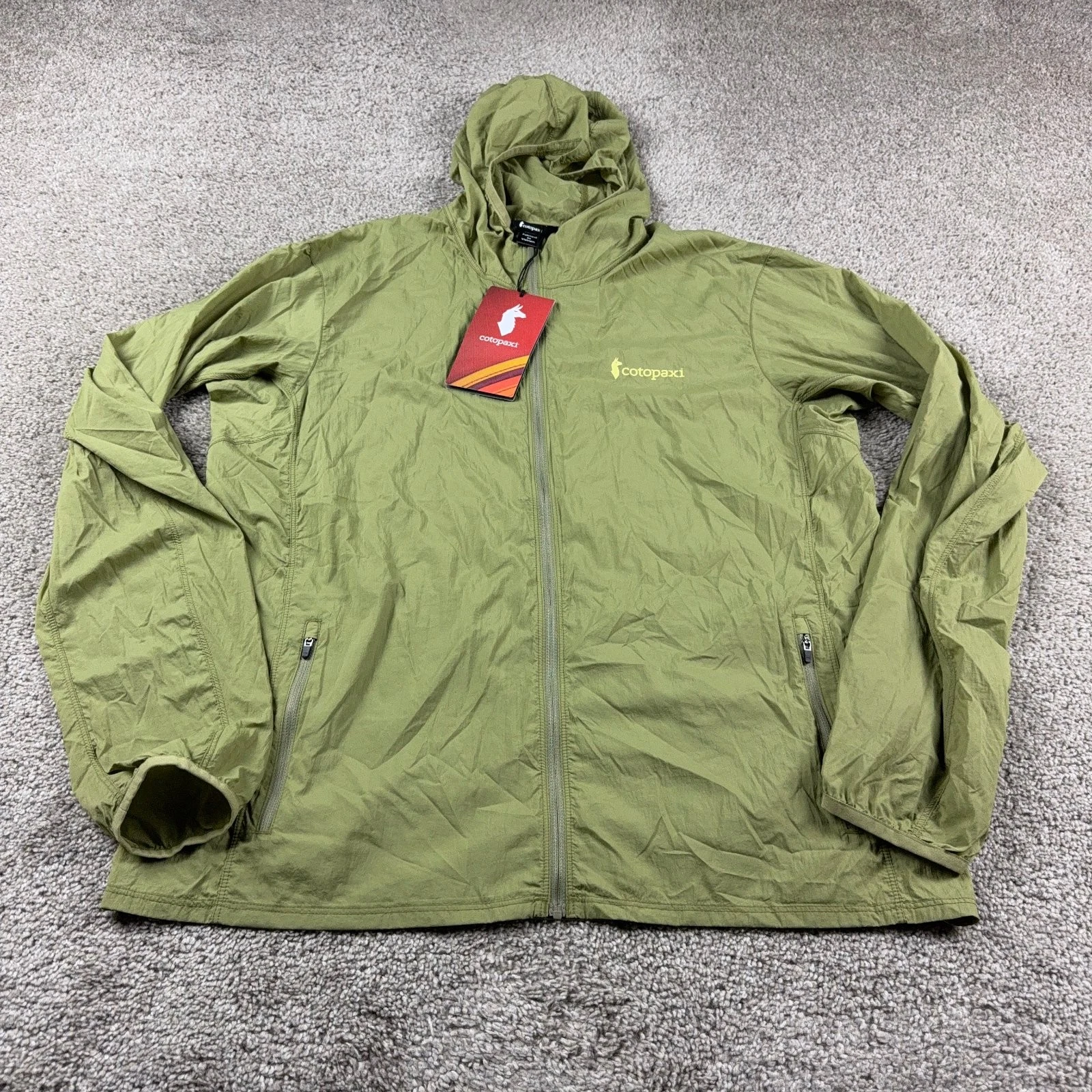 Cotopaxi Jacket Mens Large Green Hooded Pacaya Lite Packable Hiking Hiker New - product detail image 1