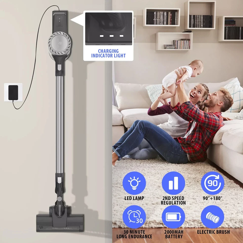 1000W Upright 6 in 1 Stick Power Vacuum Cleaner Cordless Bagless Handheld Hoover - Image 3 of 4