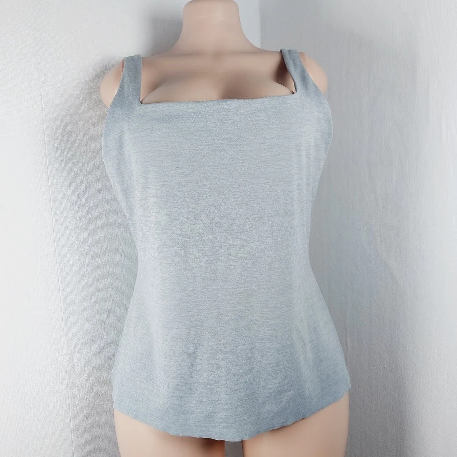 Camiseta sin mangas Nike para mujer gris Dri-FIT The Yoga Luxe Fitness talla XL Foto 2 de 4