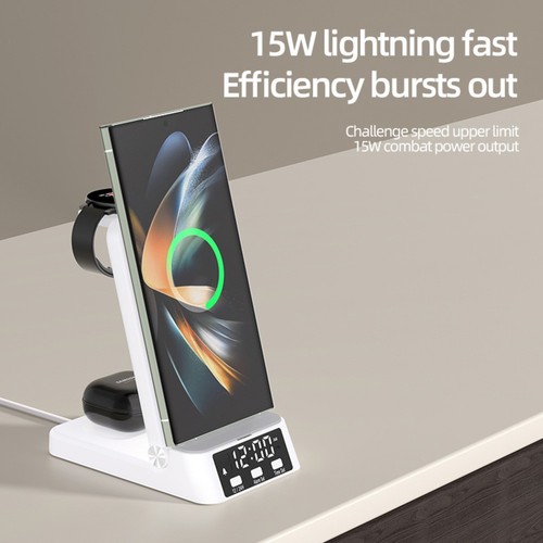 Station de Charge sans Fil Compatible avec Horloge Intégrée pour Samsung - Photo 10 sur 14