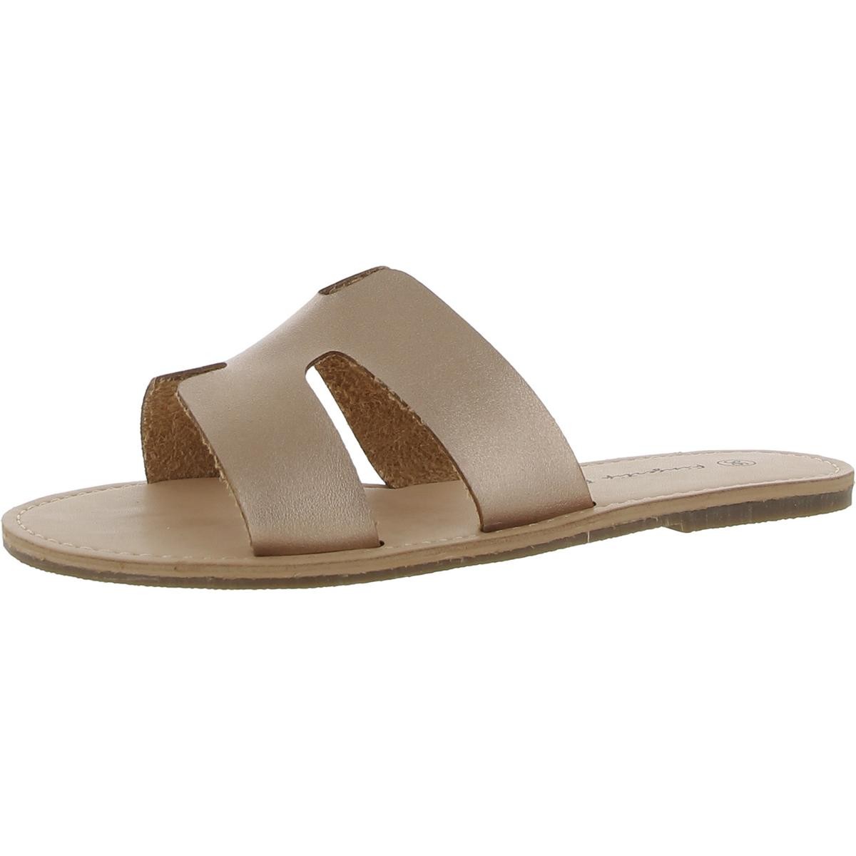 Женские босоножки-балетки на кончиках пальцев, коричневые пляжные сандалии-слайды, размер 36, средний (B, M), BHFO 6518