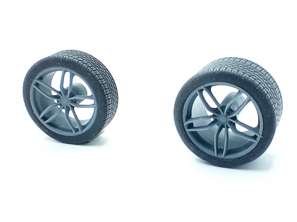 4 roues Ferrari 5 branches ø 37.80 mm - Résine 3D - 1:18 - Photo 2/4