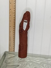 Vintage Folk Art signed Santa Claus Carved Wood Hand Painted Primitive Christmas