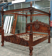 UK Super King our trademark Shadow finish  Rococo  four poster mahogany bed