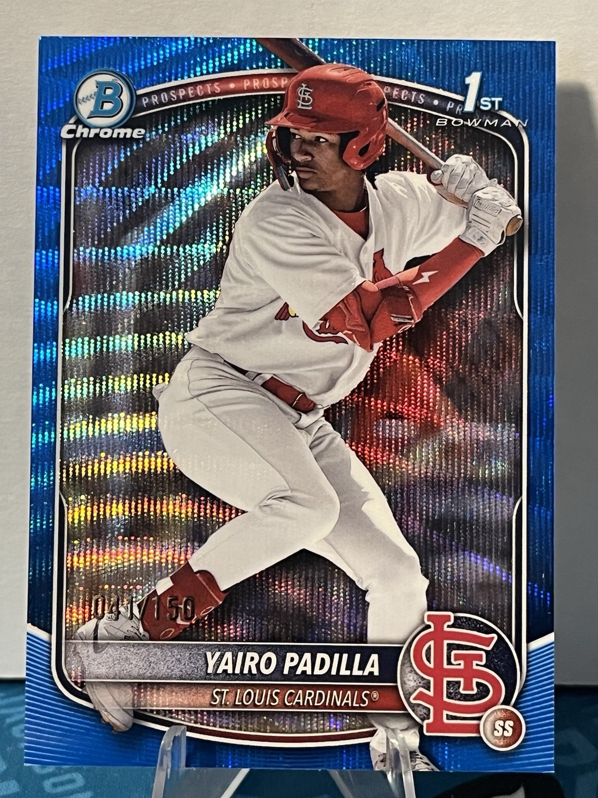 2025 Bowman Chrome Baseball Yairo Padilla 1st Bowman Blue Wave Refractor /150