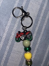Hand Crafted Beaded Keychain - Made For A Motorcycle Lover Made With Nice Colors