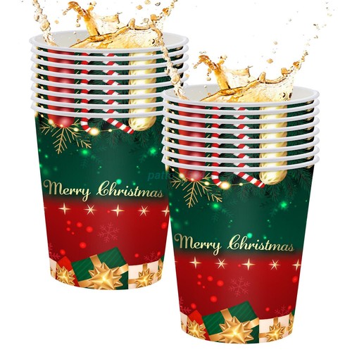 Christmas Party Tableware Festive Party Home paper Cups Plates Tissue Decoration - Picture 6 of 20