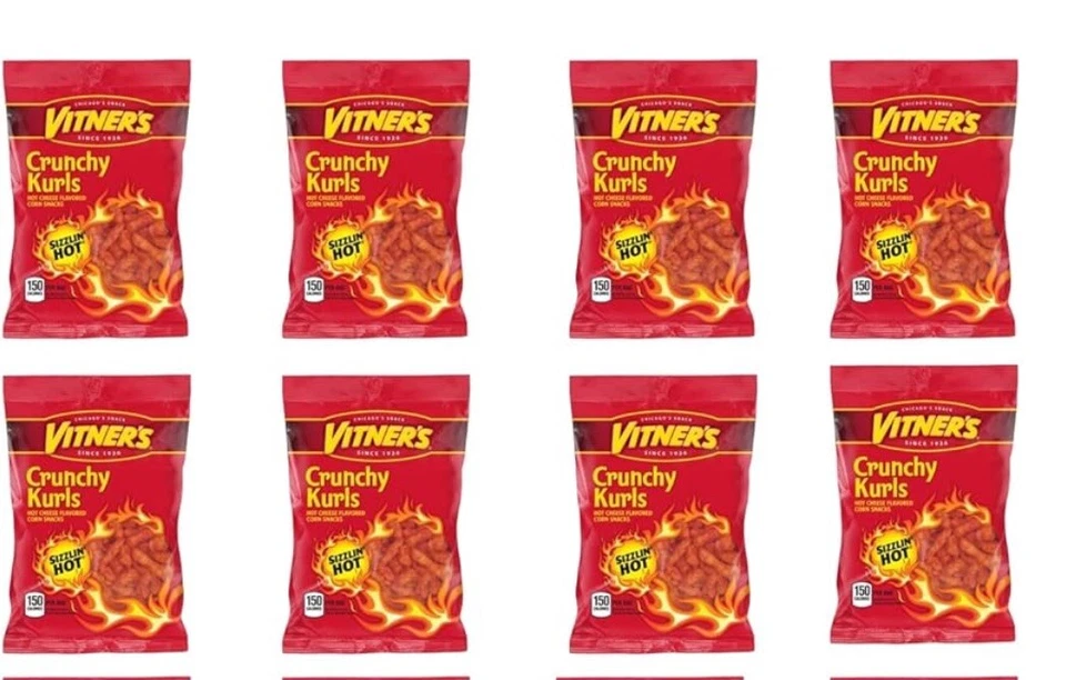 Vitner's Sizzlin Hot Cheese Crunchy Curls 1.25 Oz 10x Individual Bags - Image 2 of 2