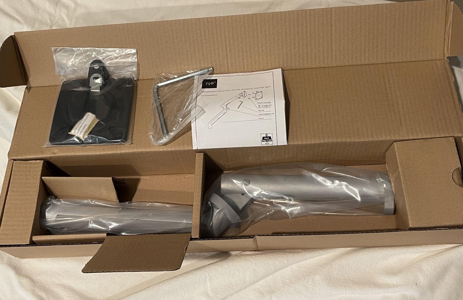 Brand-New Herman Miller CBS Flo Monitor Arm - Silver