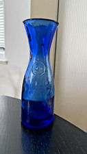 Vintage MCM Electric Blue Italian hohe Karaffe Bottle Wein Wasser Decanter,70er