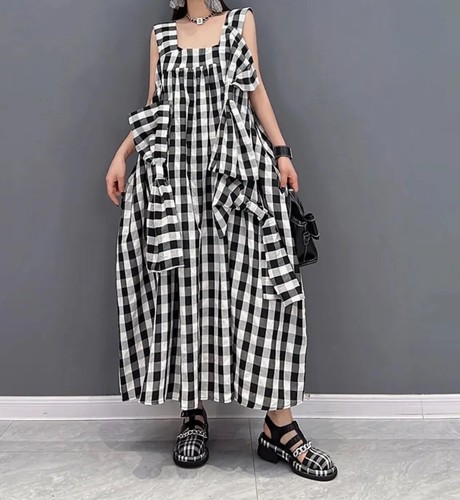 Ladies Urban Black Arty Gingham Design Unique Edgy Designer Shirt Dress 10 12 - Picture 7 of 21