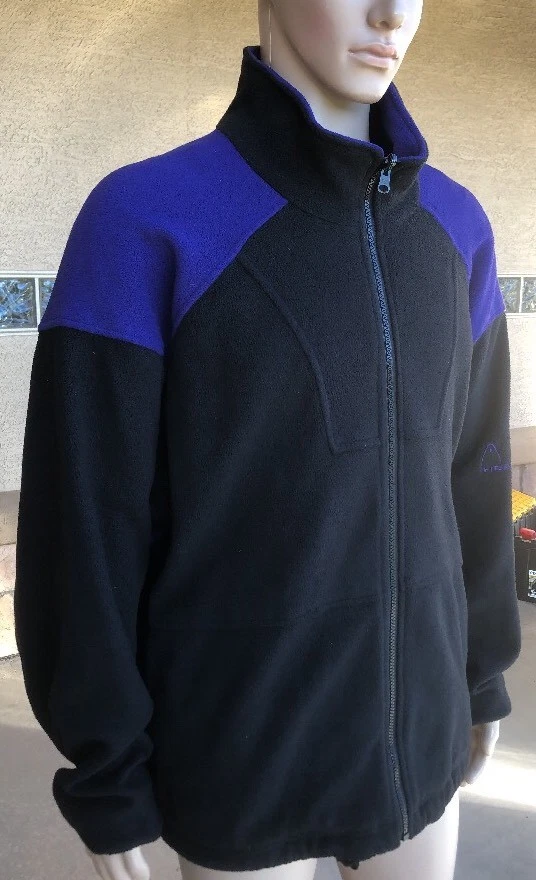 Vintage HEAD Exploration Full Zip Fleece Jacket Black Purple Men’s Size XXL 2XL Foto 3 de 4