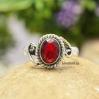 Charming Garnet Gemstone925 Sterling Silver Christmas Gift Ring Jewelry All Size