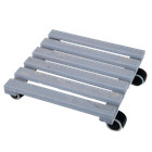 Plant Trolley Caddy Wooden Grey Planter Pot Mover Wood Stand Roller Square 29cm