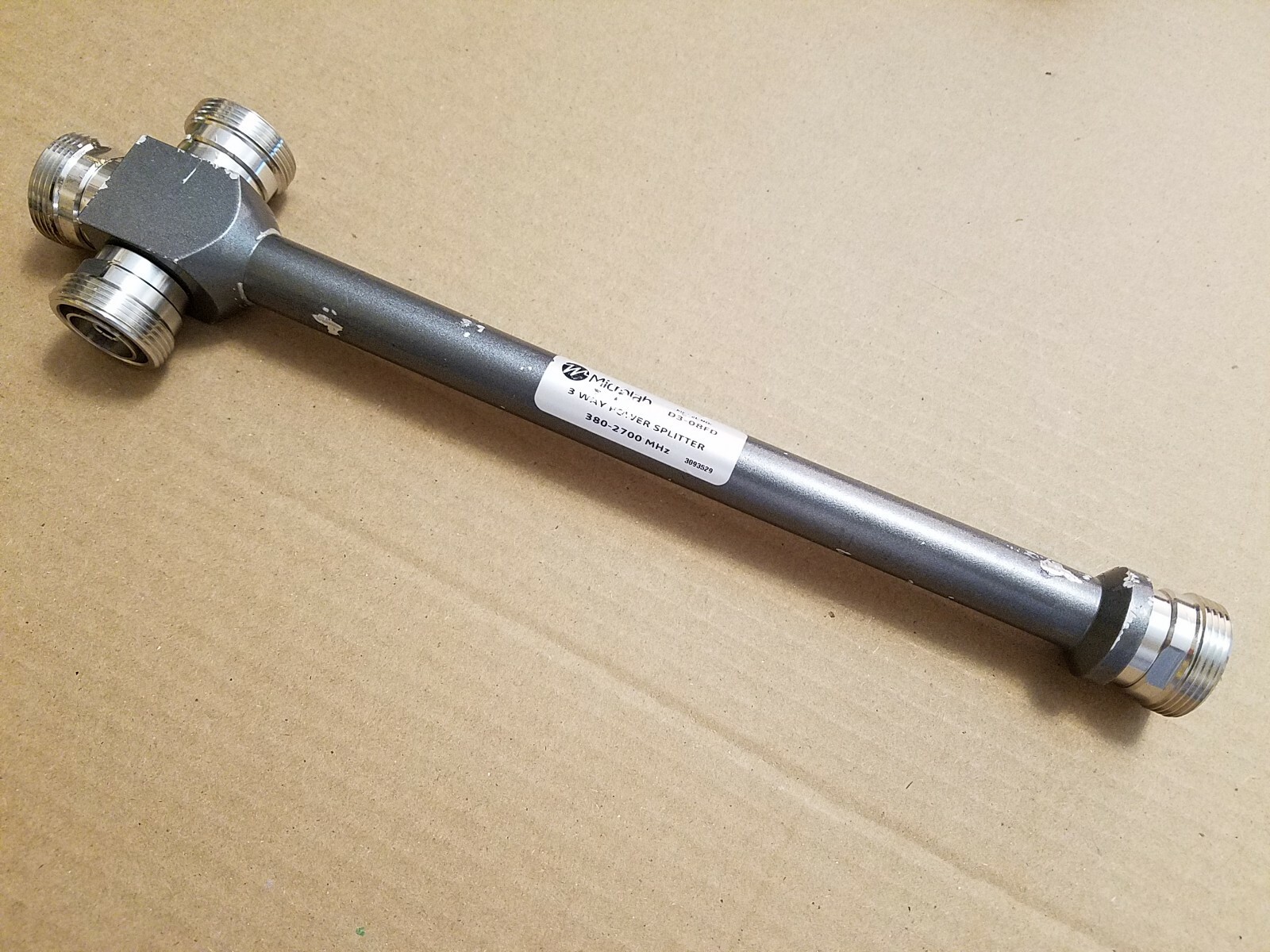 MicroLab D3-08FD 7-16 DIN 3-Way Power Splitter 500W 380MHz-2.7GHz RF Microwave