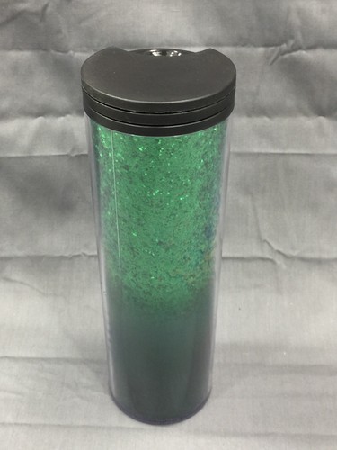 2019 Starbucks Christmas Holiday 16 Oz Tumbler Green Glitter Ombré Hot Cold Cup - Picture 4 of 12