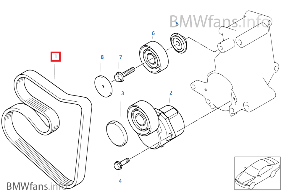 New BMW E36 318i M43 M44 Belt - Alternator Water Pump 6PK1733  