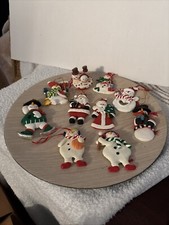 Clay ornaments 8 Snowmen 2 Santas