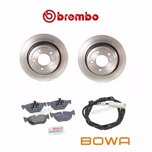 For BMW E90 325xi 328i xDrive Rear Disc Brake Rotos & Pad Set w/ Sensor