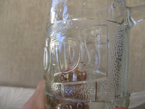Pair Vintage DAD'S ROOT BEER Mug Barrel Shaped Heavy Clear Glass 5.25” Tall - Picture 7 of 10