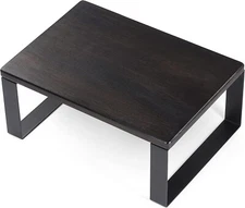 Wooden Step Stool Portable Walnut with Metal Frame