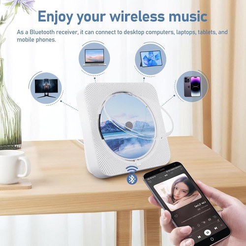 Portable CD Player Bluetooth ,Stereo Speakers , FM Radio ,USB,headphone,AUX - Picture 10 of 14