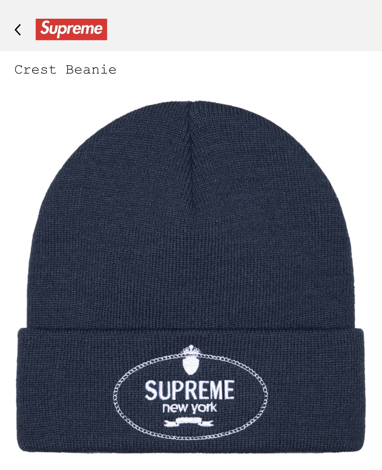 Bonnet écusson suprême bleu marine