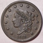 1838 Coronet Head Large Cent Extremely Fine Xf+ Coin, Obverse Scratch #20619