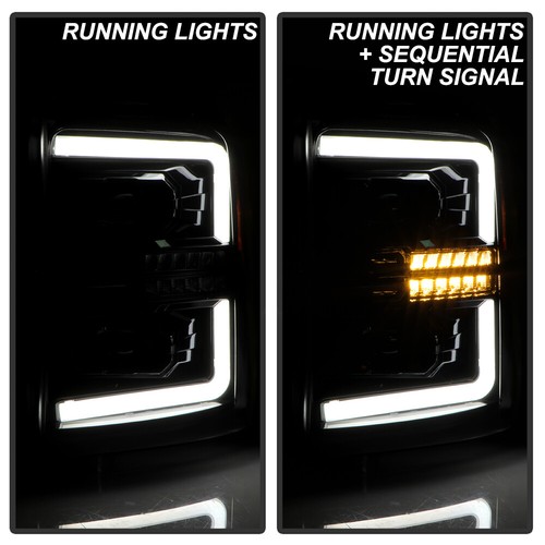 2011-2016 Ford F250 F350 Black Sequential Signal Full LED Projector Headlights - Picture 10 of 17