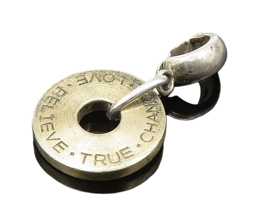 CAROLEE 925 Sterling Silver Vintage Inspirational Words Pendant PT19852