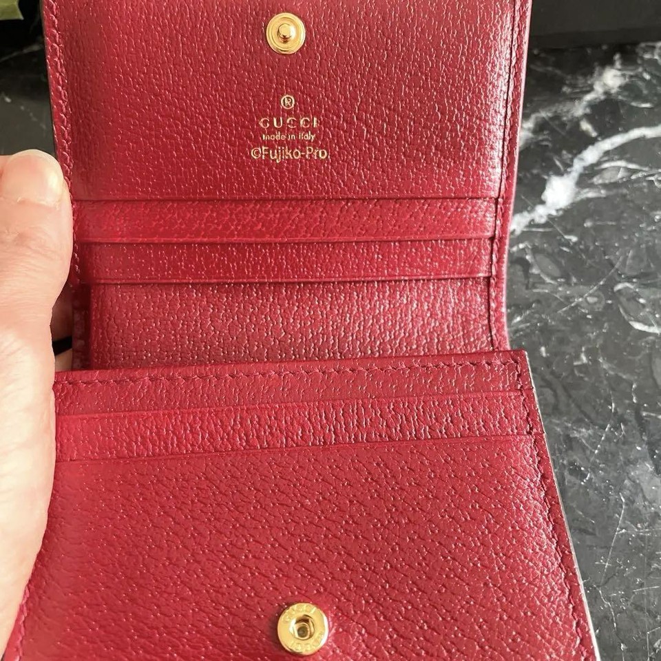 Gucci Doraemon Mini Wallet Bifold Color reddish eBay
