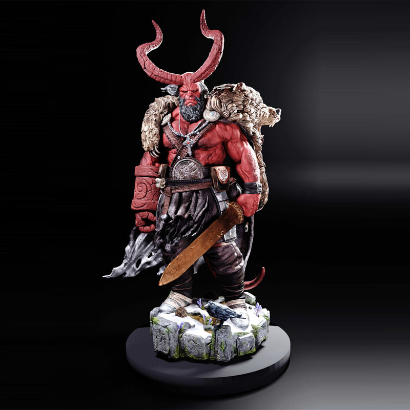Hellboy 1/8 30cm 3D print figure Model Kit Unpainted Unassembled
