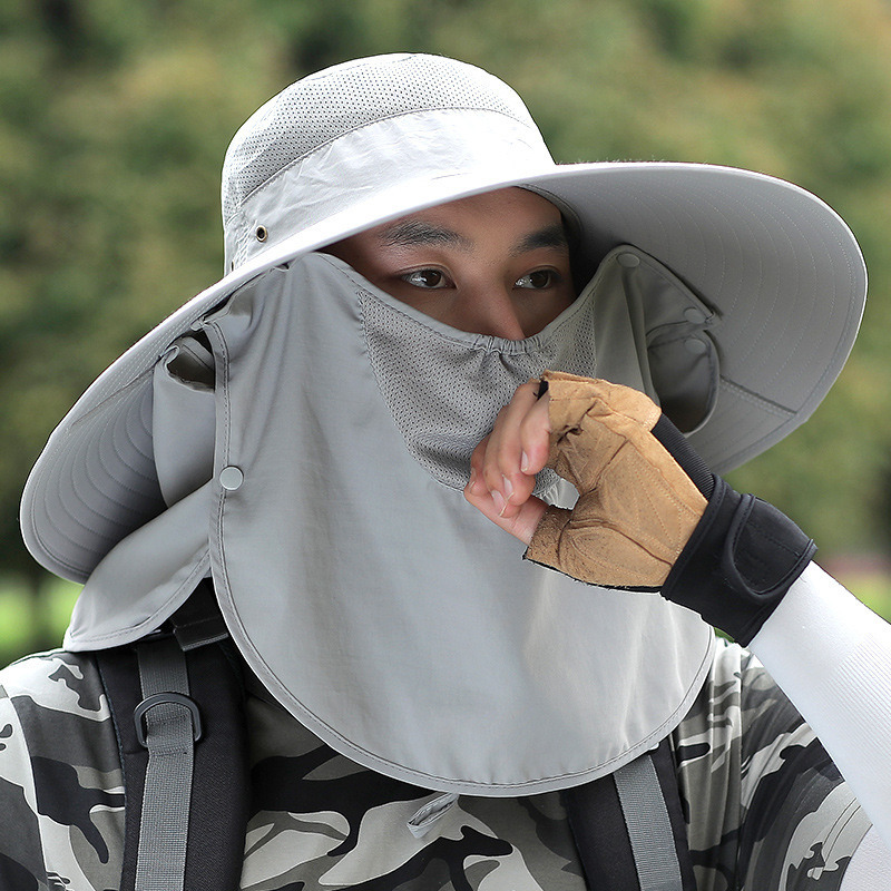 Men Outdoor Fishing Hiking Bucket Hat Cap Ear Flap Neck Cover Wide - Main Image