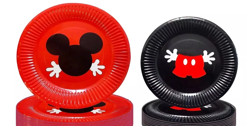 104 Pc Mickey Themed Mouse Birthday Party Supplies Tableware Plates Cups Napkins - Imagem 3 de 4