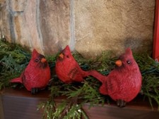 NWT Set 3 RAZ 3" Red Cardinal Bird Winter CHRISTMAS Figurine Decor 3 assorted