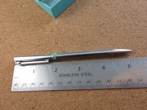 Authentic Tiffany & Co Sterling Silver 925 Ball Point Pen Box Blue Enamel Band - Picture 14 of 14
