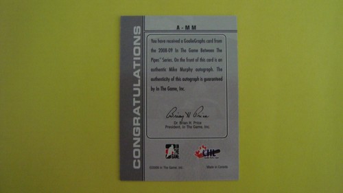2008 09 ITG Between the Pipes Future Stars Goaliegraph Steve Mason Autograph - 第 6/10 張圖片