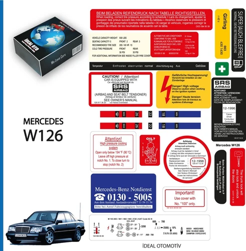 Decal Sticker For All Models Engines For Mercedes S-Class W126