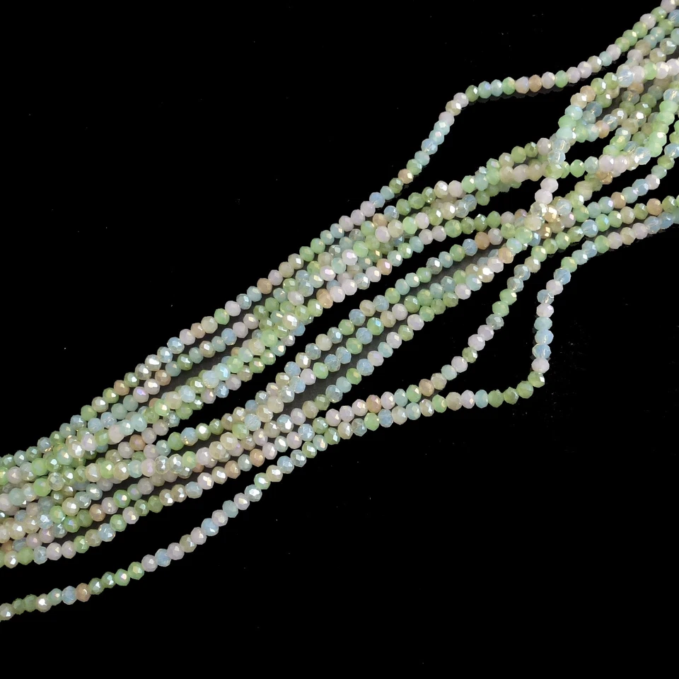 Glasperlen facettiert geschliffen ca 3x2,5 mm pastel mix 190 Perlen nenad-design - Bild 2 von 4