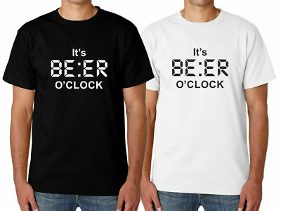 Mens IT'S BEER O'CLOCK Funny T Shirt Novelty Joke Gift Him Dad Birthday Slogan