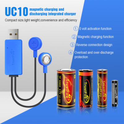 TrustFire Universal Magnetic USB Charger for 18350/14500/26650/16340 Batteries