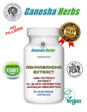 Organic ASHWAGANDHA ROOT Highest Potency  Enhanced Absorption 180 Capsules