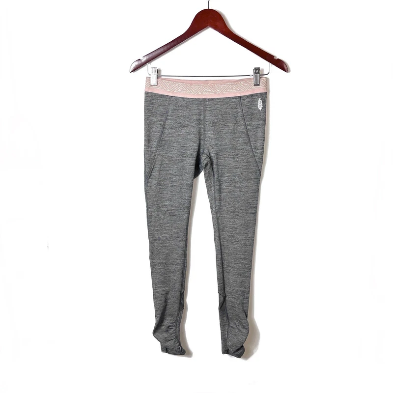 free-people-movement heathered ruching mesh athleisure leggings