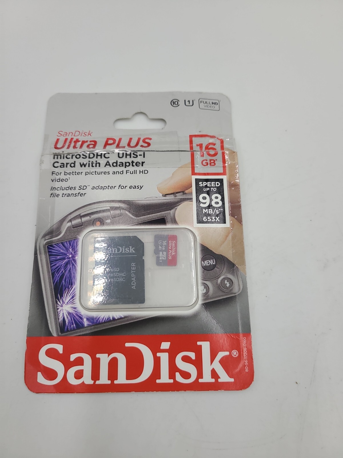 SanDisk 16GB Ultra Plus SDHC Class 10 SD Flash Memory Card 80MB/s Camera Drone-image
