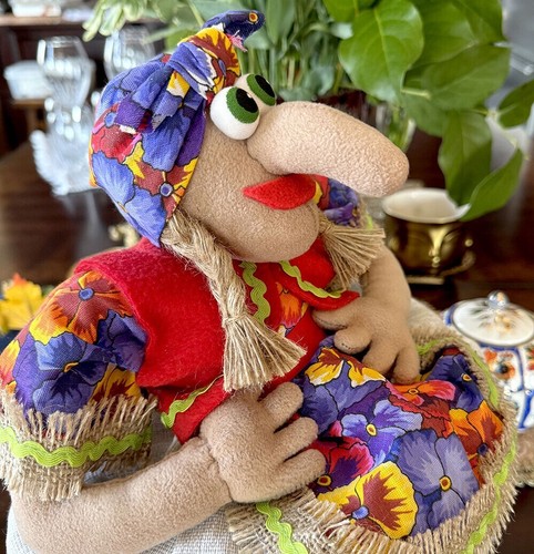 Baba Yaga Tea Cozy Teapot Warmer Doll Vintage Style Mockobckar 18" x 10" - Picture 3 of 4