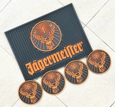 Jägermeister Tropfmatte Barmatte Barrunner & 4pcs Untersetzer hausbar pubs set