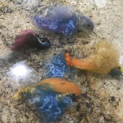 Realistic Wool Felted Hanging Decor Set Of 4 Humming Birds