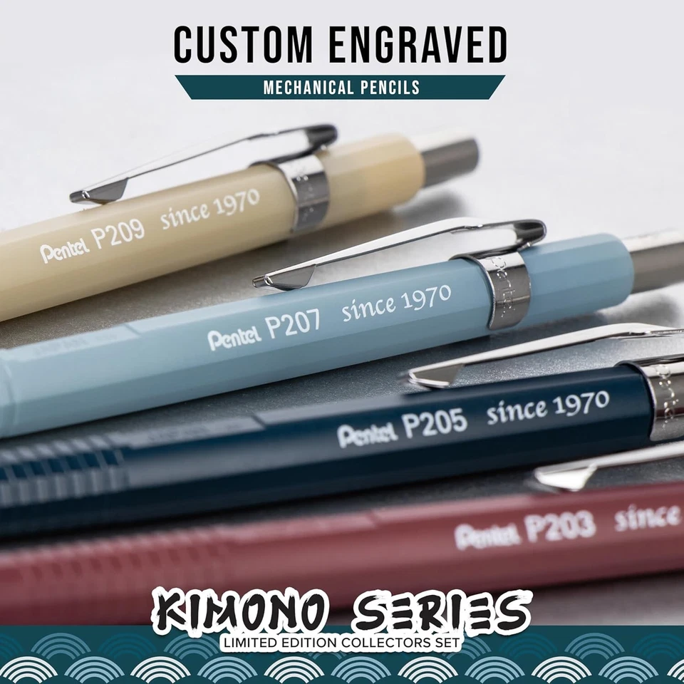 Juego de lápices mecánicos Pentel P200 serie Kimono de 4-0,3/0,5/0,7/0,9 mm Foto 3 de 4